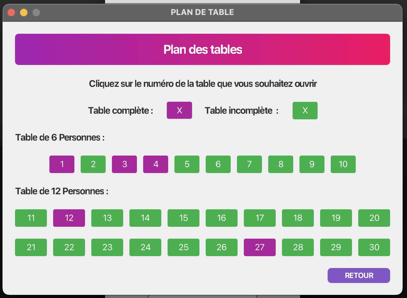 plan de table